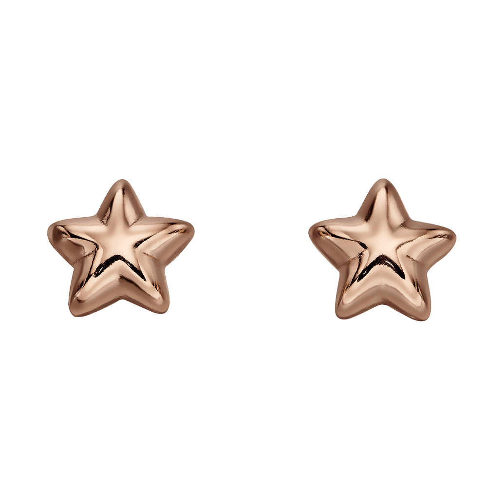 Amelia – Little Rose Gold Star Earrings