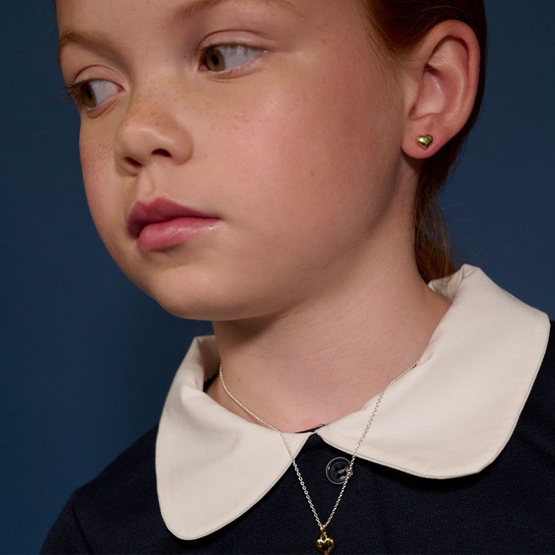 Aria Gold Heart Stud Earrings