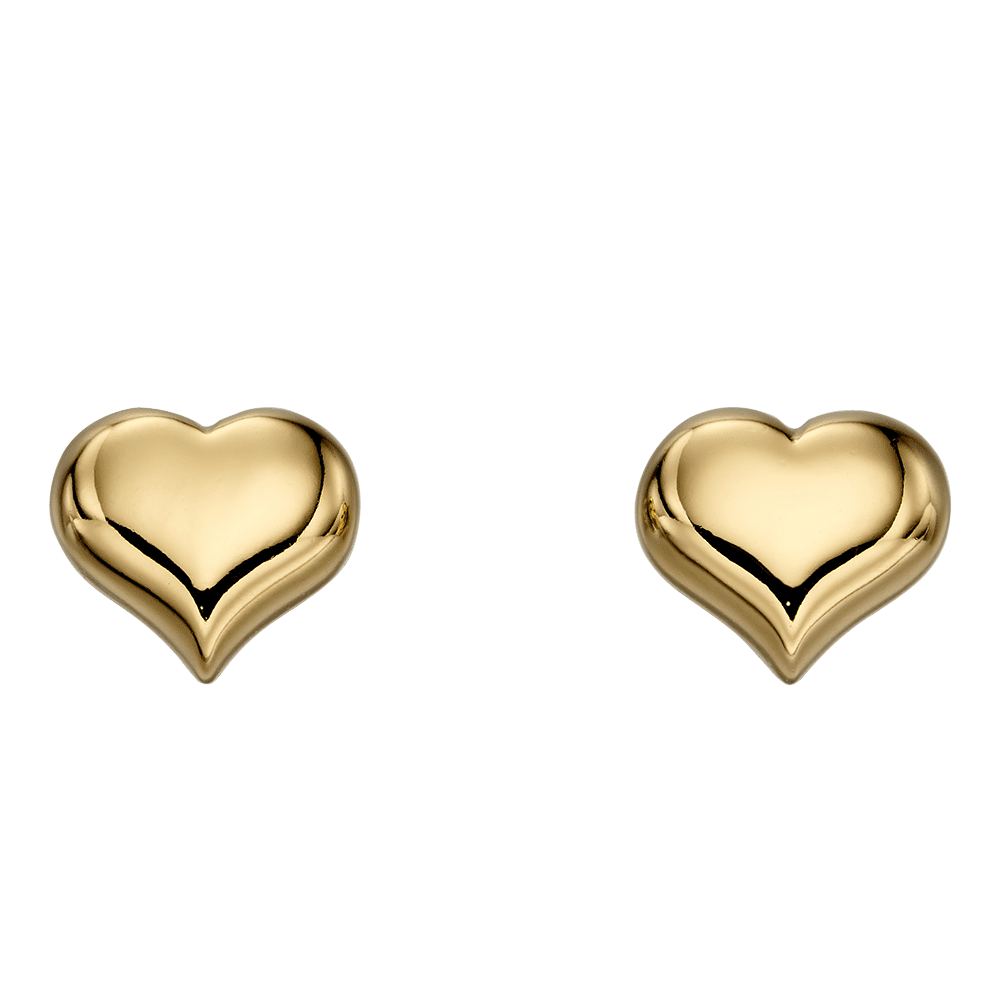 Aria Gold Heart Stud Earrings