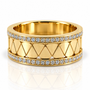 9kt Diamond Pattern Dress Ring