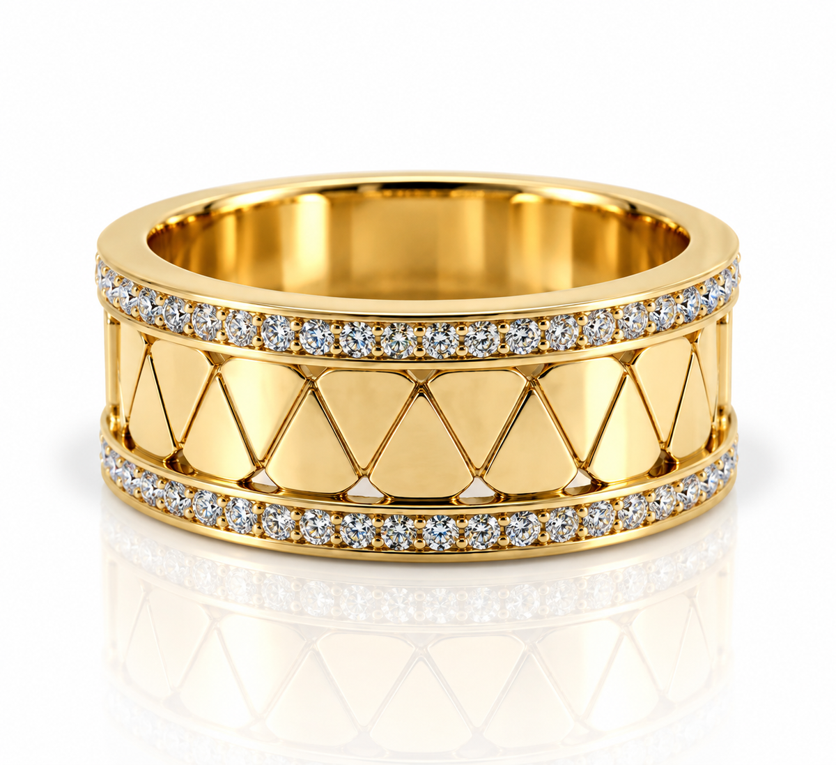 9kt Diamond Pattern Dress Ring