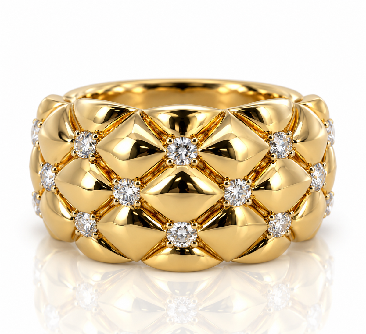 18kt Heavy Diamond Dress Ring