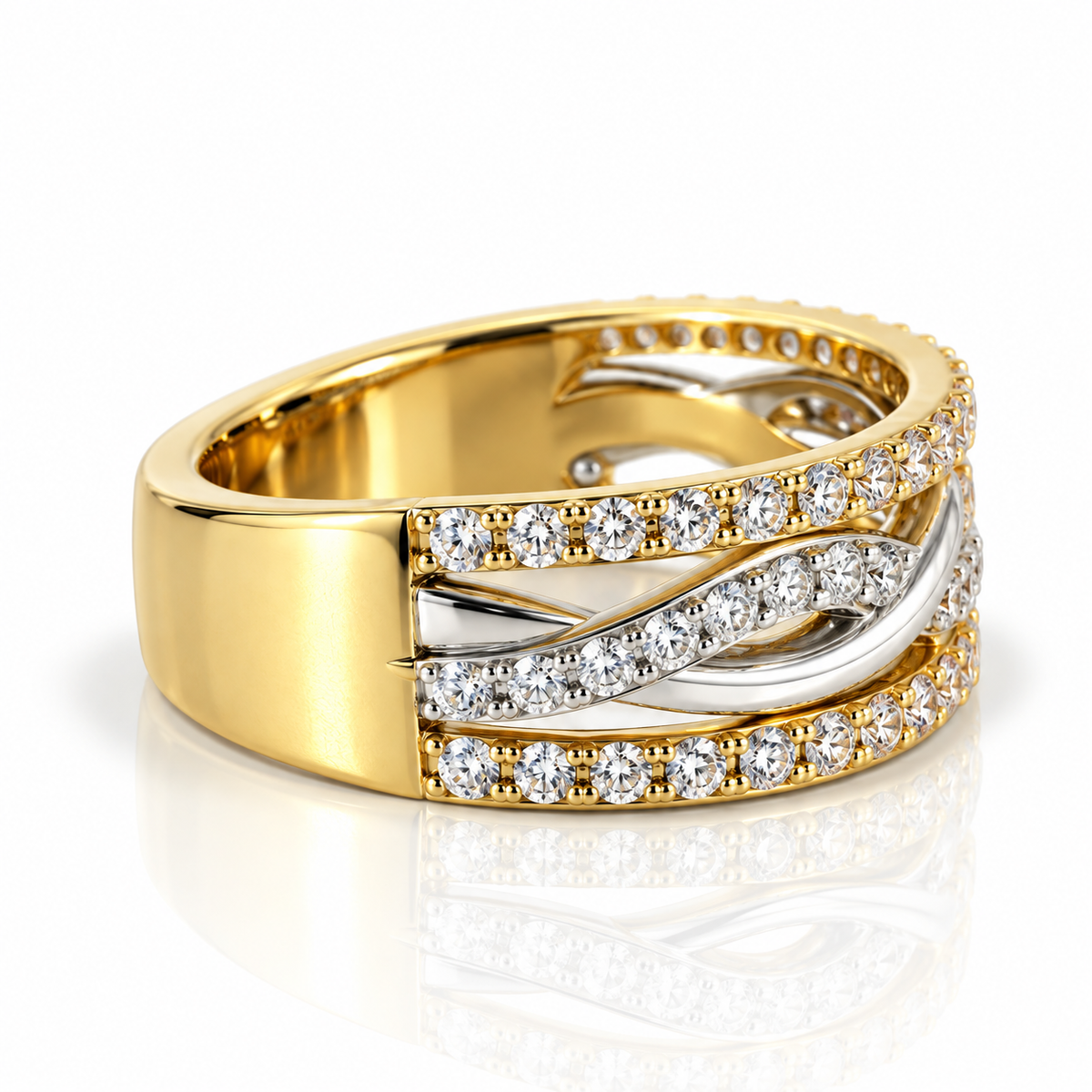 9kt Diamond Twist Dress Ring