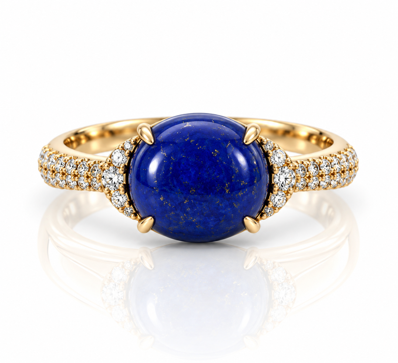 9kt Lapis and Diamond Dress Ring