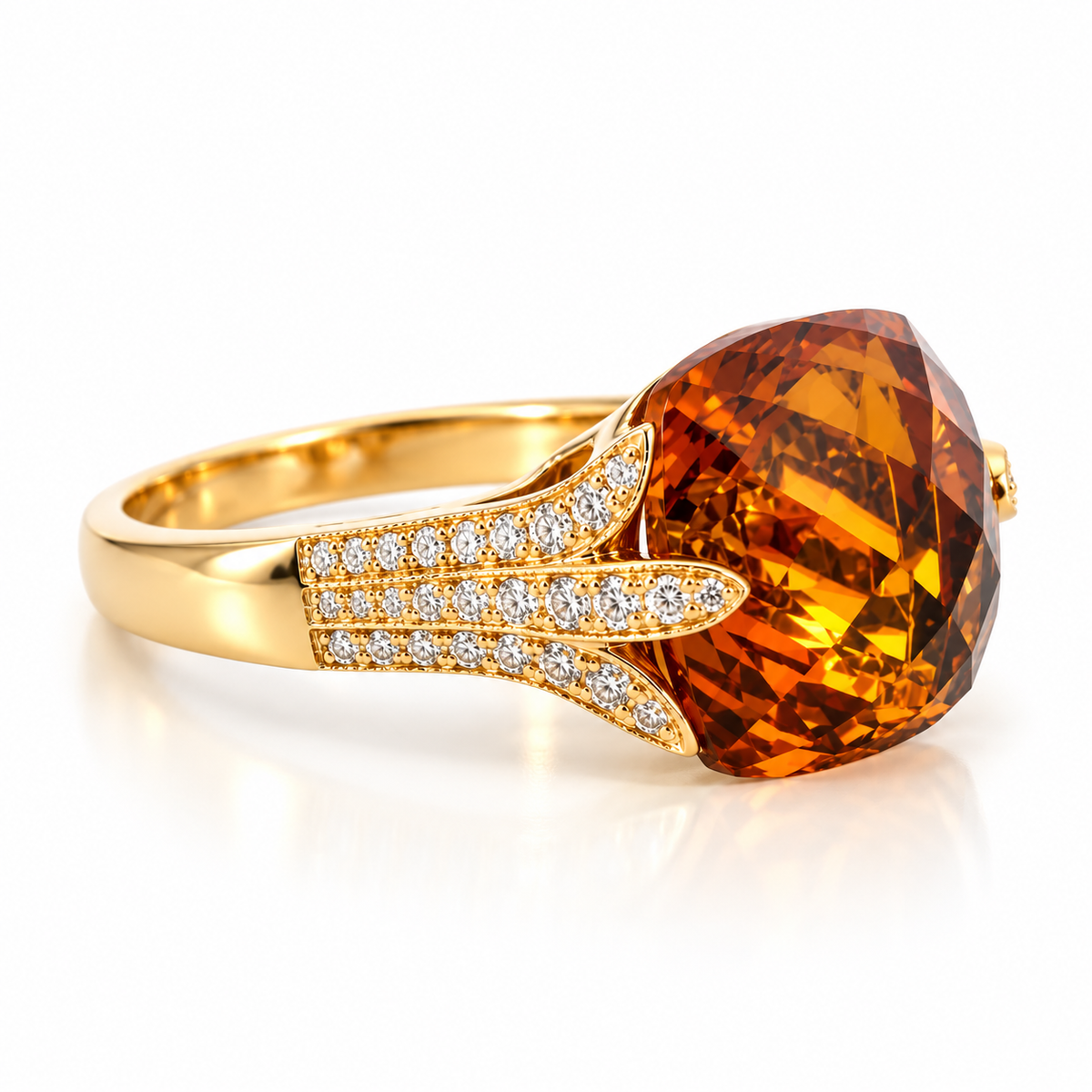 18kt Citrine and Diamond Dress Ring