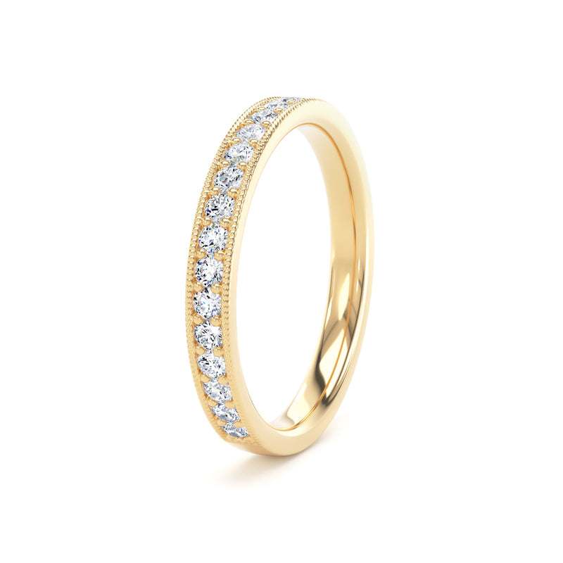 Round Brilliant Cut - Millgrain Channel Claw