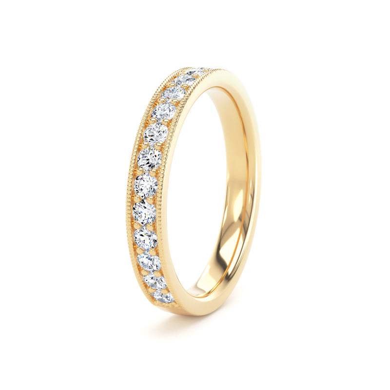 Round Brilliant Cut - Millgrain Channel Claw