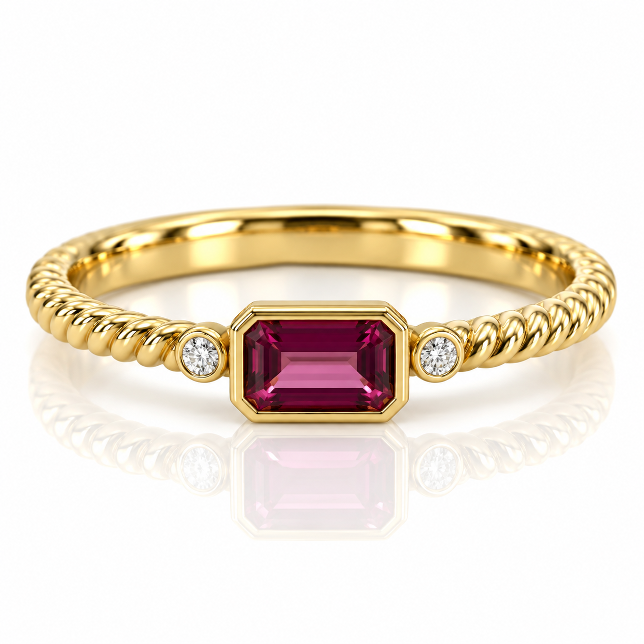9kt Pink Tourmaline and Diamond Dress Ring