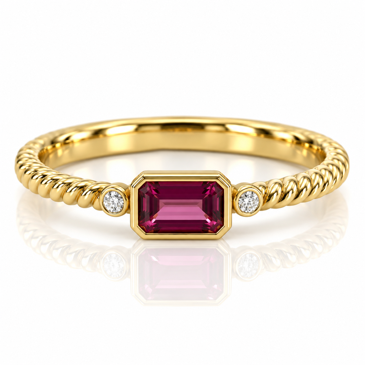 9kt Pink Tourmaline and Diamond Dress Ring