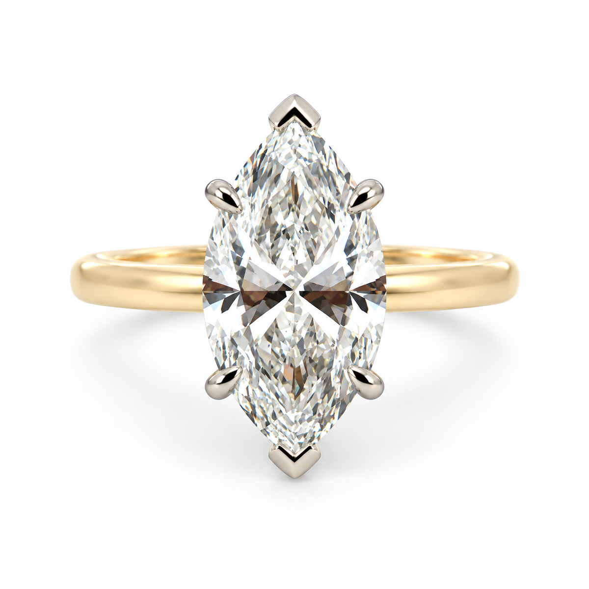 Lab Diamond 18kt Marquise Solitaire Engagement Ring