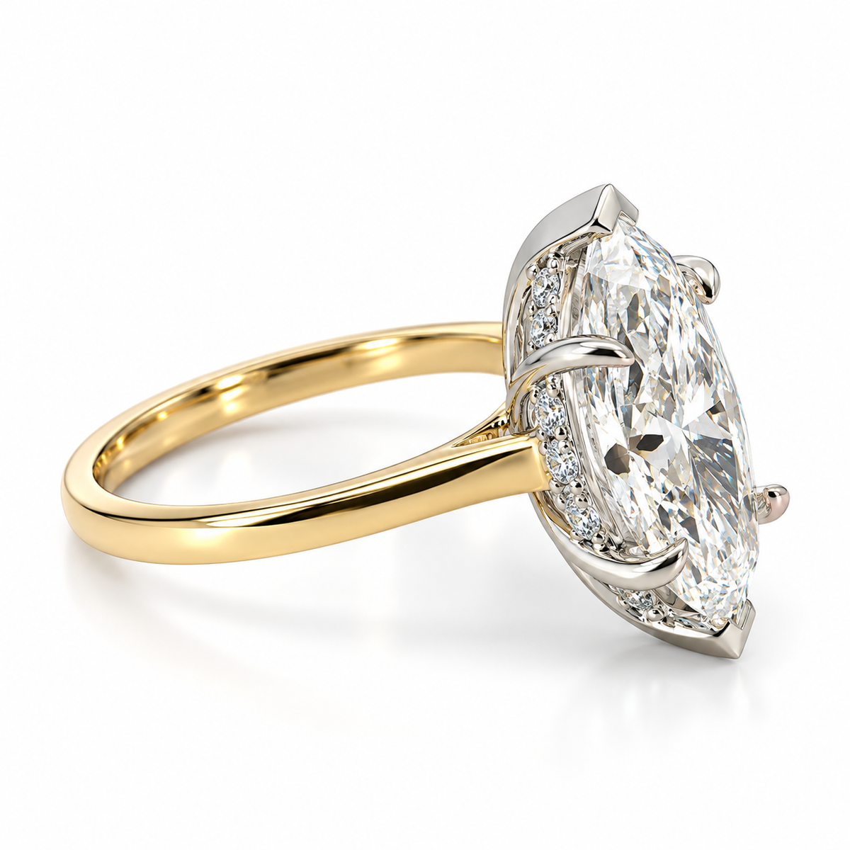 Lab Diamond 18kt Marquise Solitaire Engagement Ring