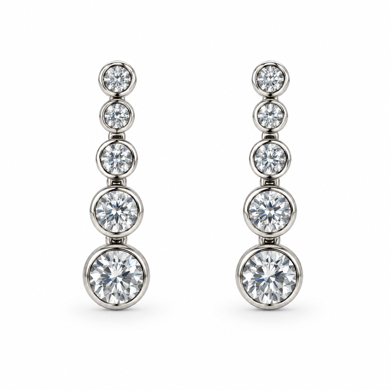 CZ Graduated Drop Earrings