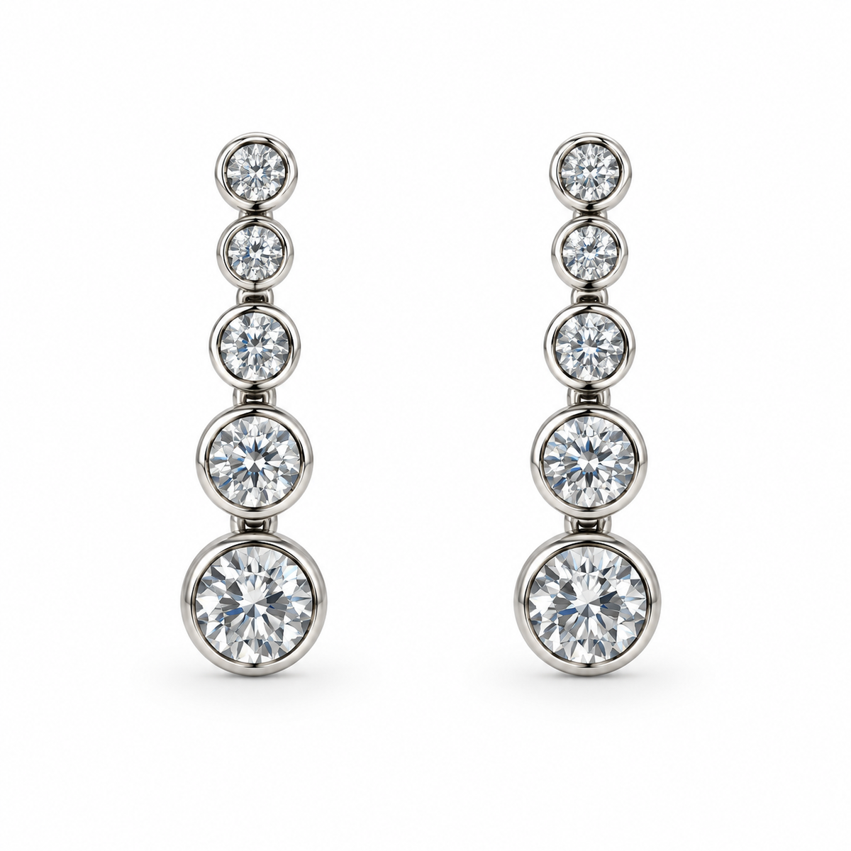 CZ Graduated Drop Earrings