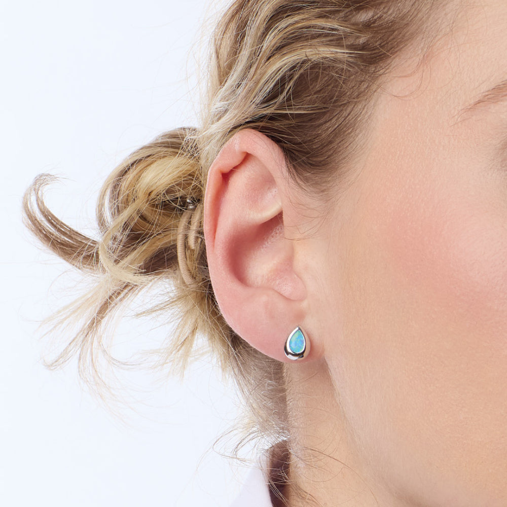 Coast Pebble Blue Opal Stud Earrings