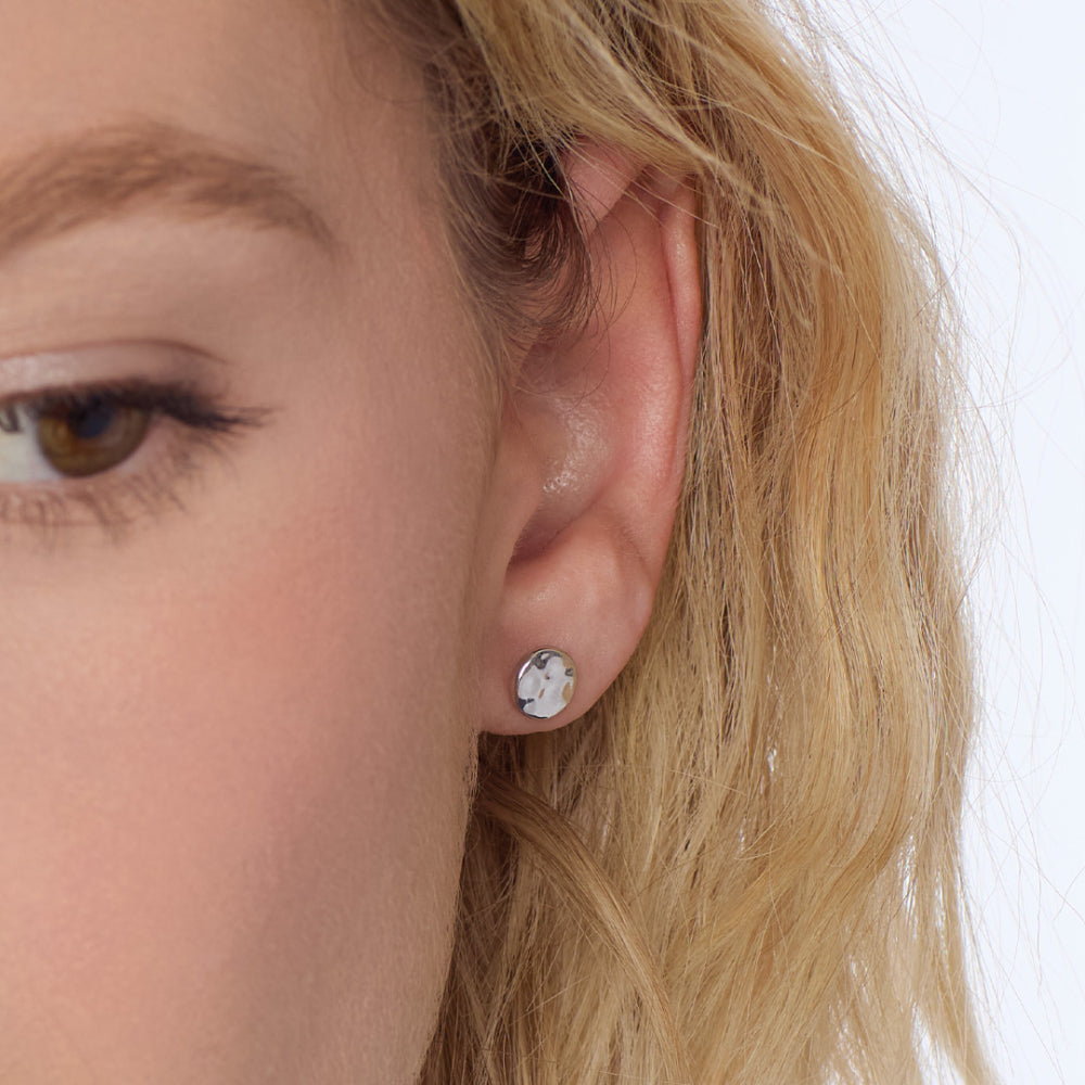 Mirage Reflect Round Disc Stud Earrings