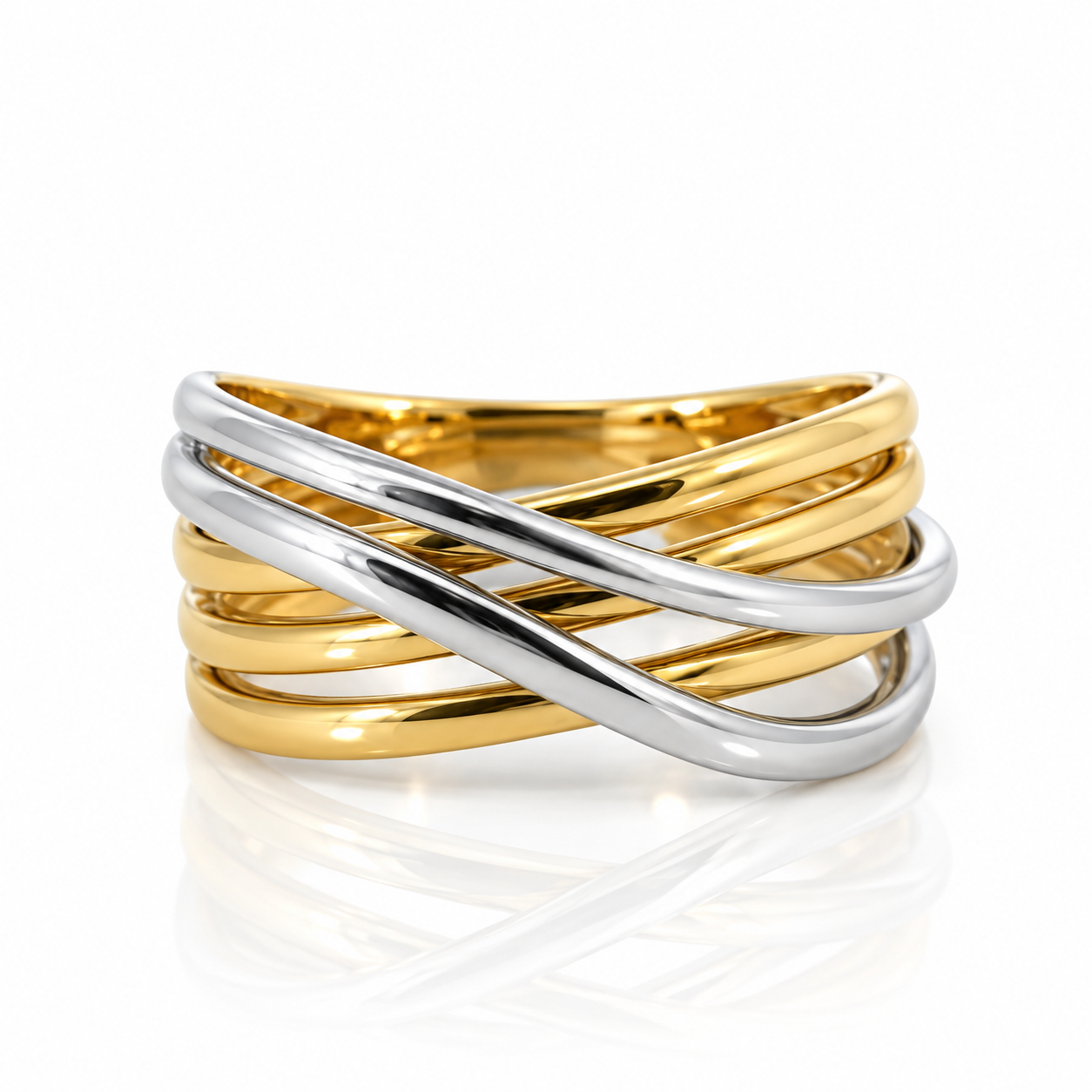 9kt White and Yellow Dress Ring
