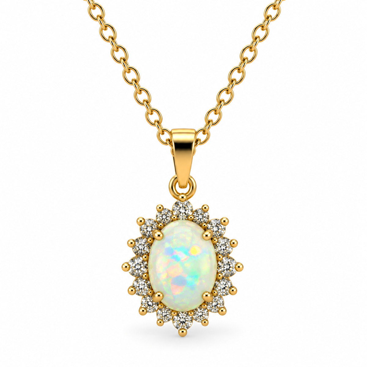 Opal CZ Cluster Pendant