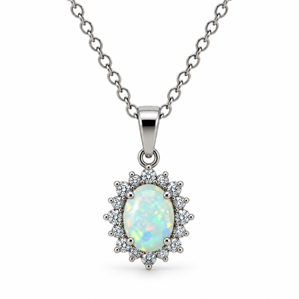 Opal CZ Cluster Pendant