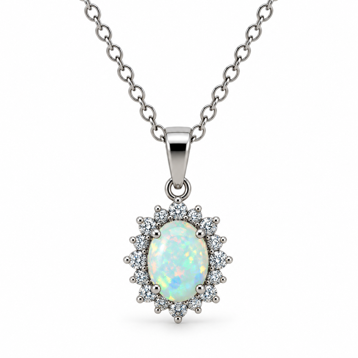 Opal CZ Cluster Pendant