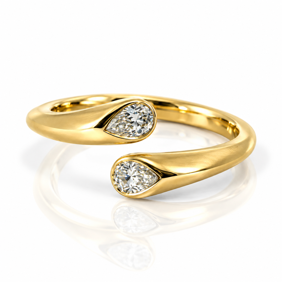9kt Diamond Open Pear Dress Ring