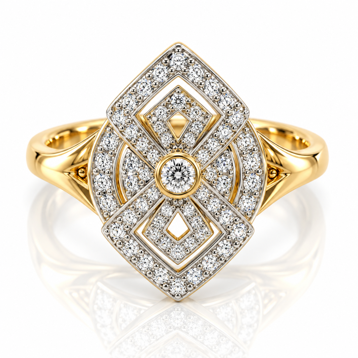 9kt Diamond Vintage Dress Ring