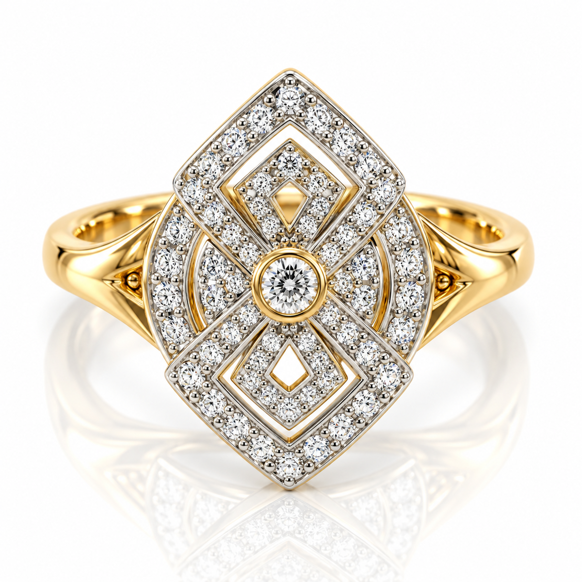 9kt Diamond Vintage Dress Ring