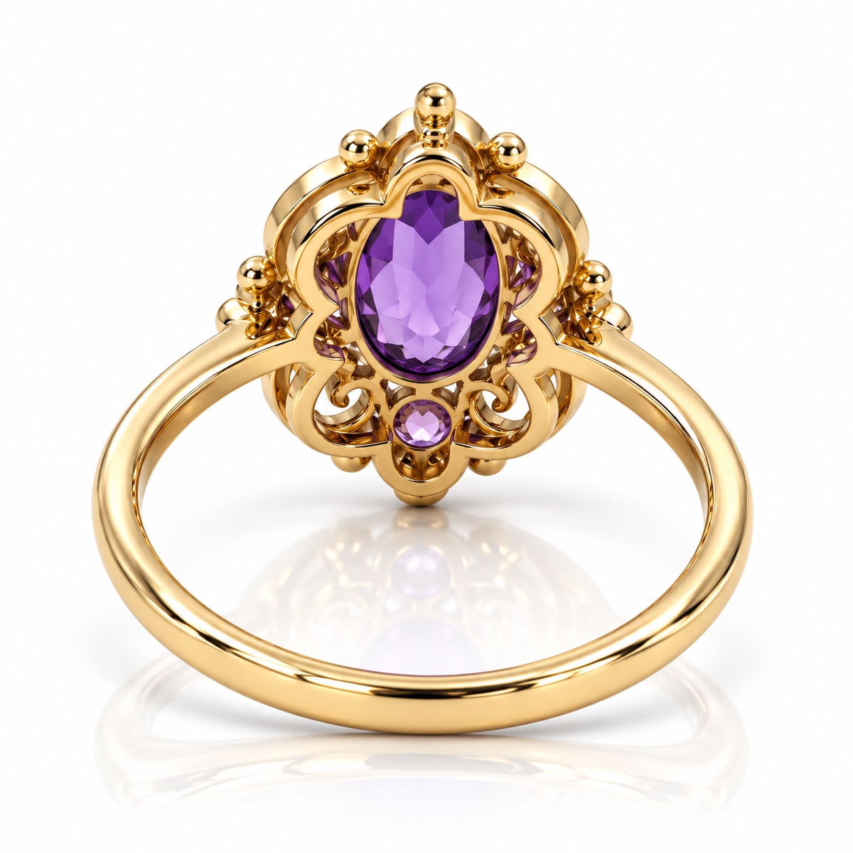 9kt Amethyst and Pink Topaz Vintage Style Ring
