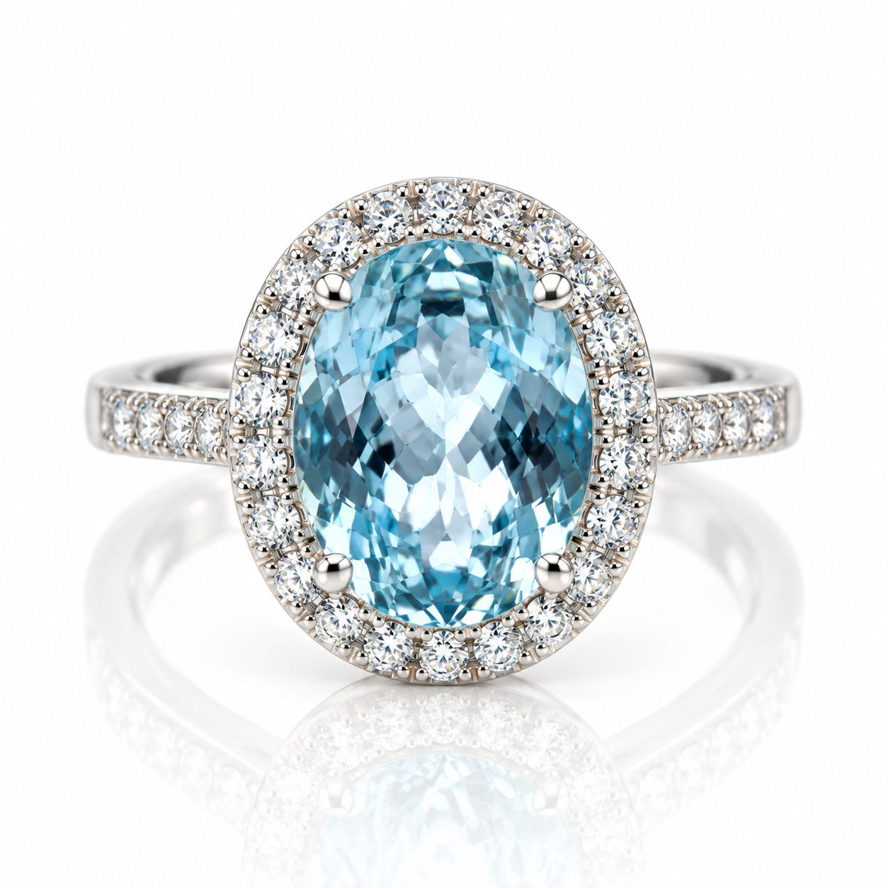 18kt Blue Topaz and Diamond Dress Ring