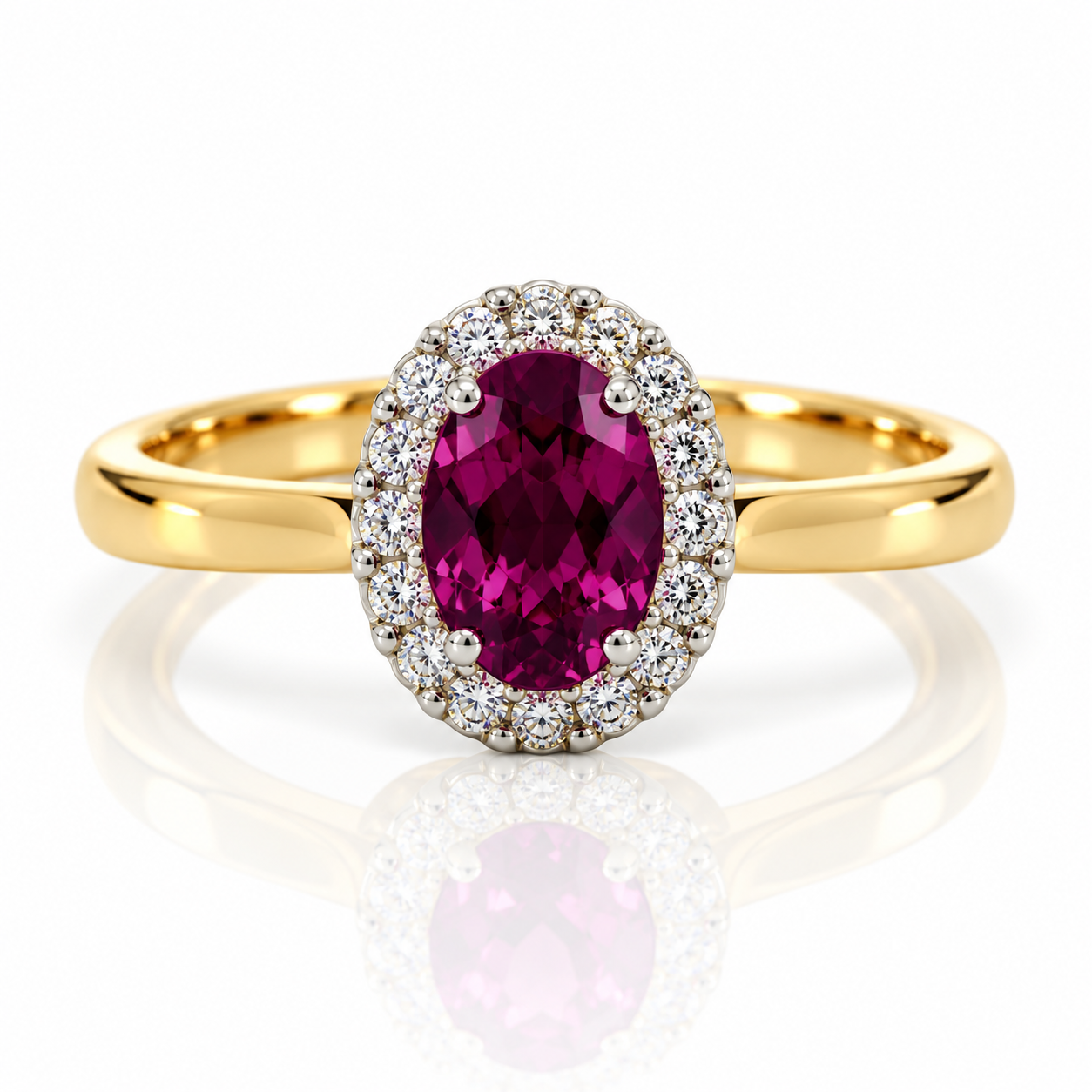 9kt Purple and White Diamond Ring