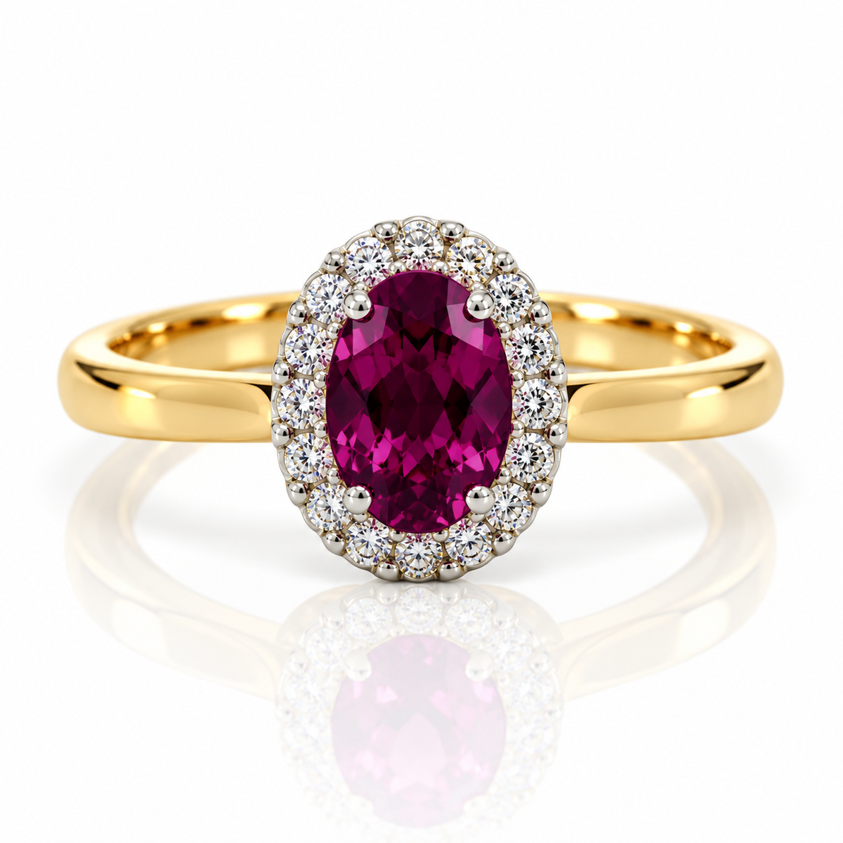 9kt Purple and White Diamond Ring