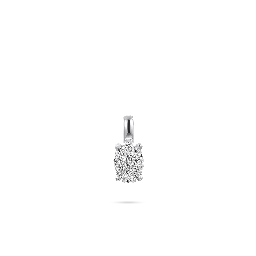 Oval Pave Dashing Details Pendant