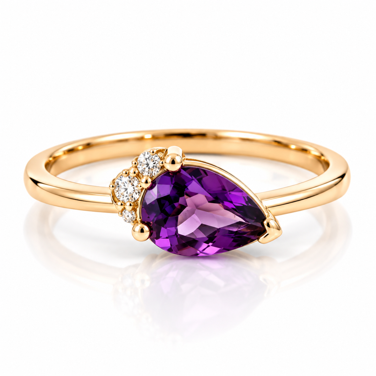 9kt Amethyst and Diamond Dress Ring