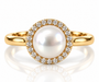18kt Freshwater Pearl and Diamond Dress Ring