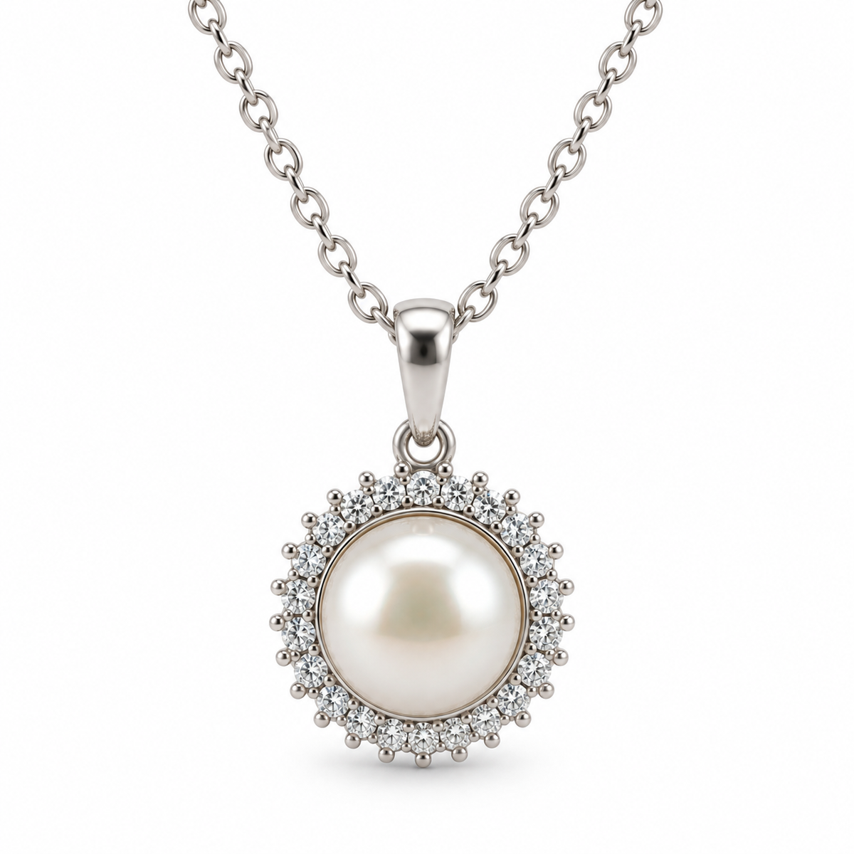 Pearl and CZ Pendant