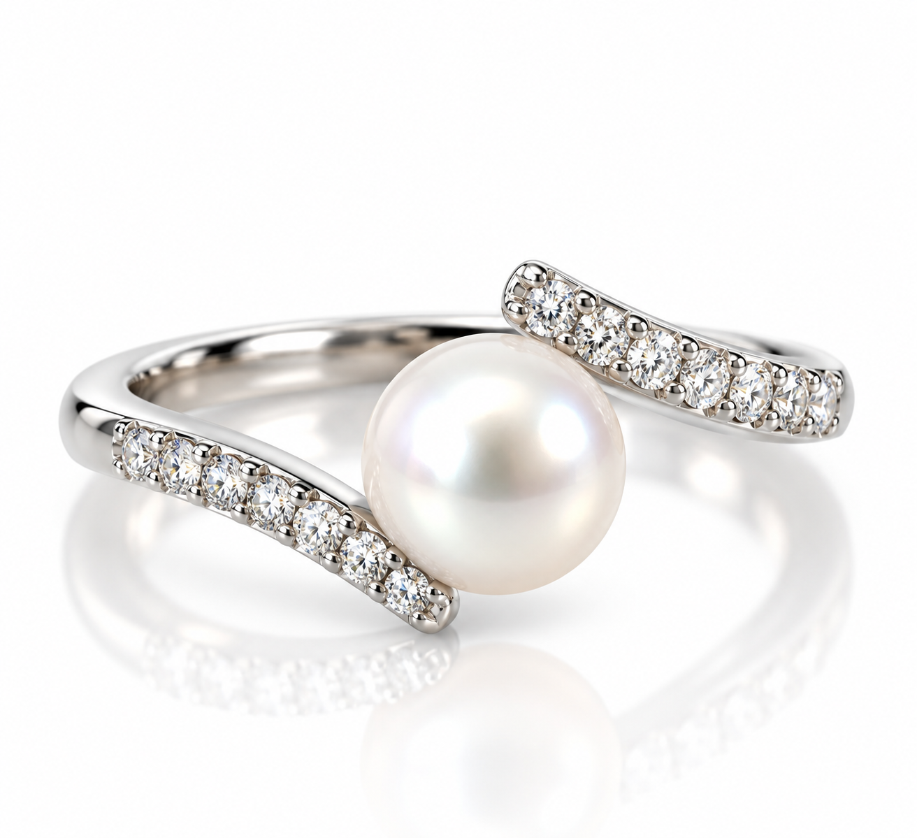 9kt Freshwater Pearl and Diamond Dress Ring