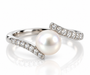 9kt Freshwater Pearl and Diamond Dress Ring