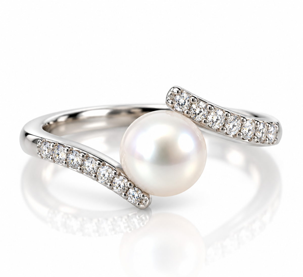 9kt Freshwater Pearl and Diamond Dress Ring