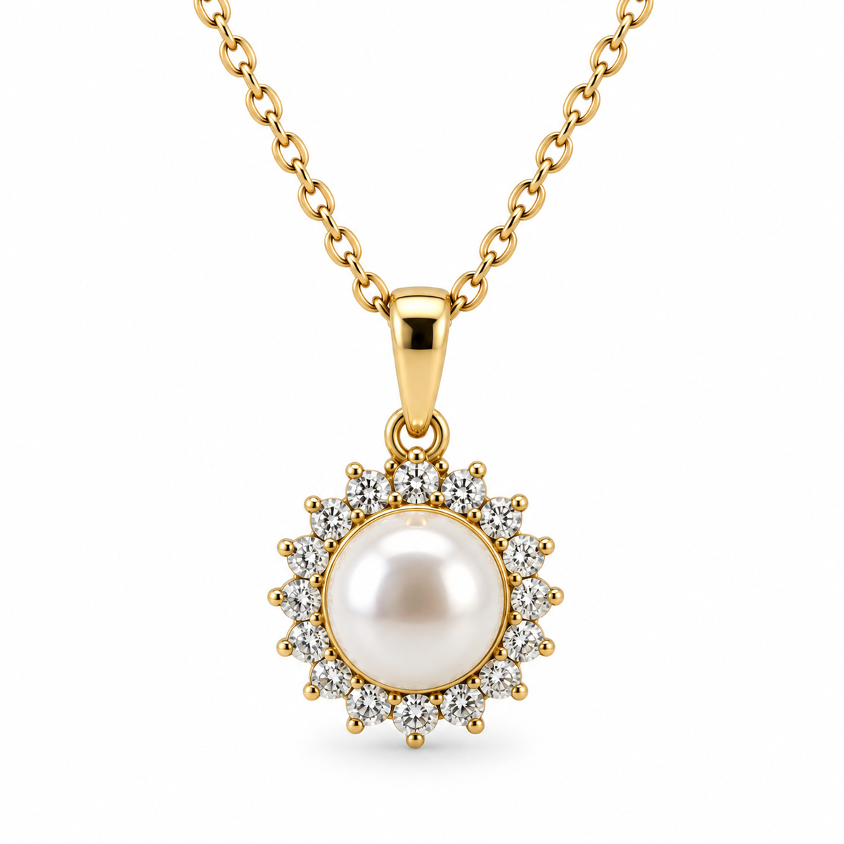 Pearl and CZ Pendant