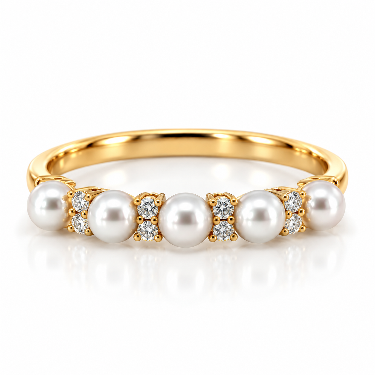 9kt Pearl and Diamond Dress Ring