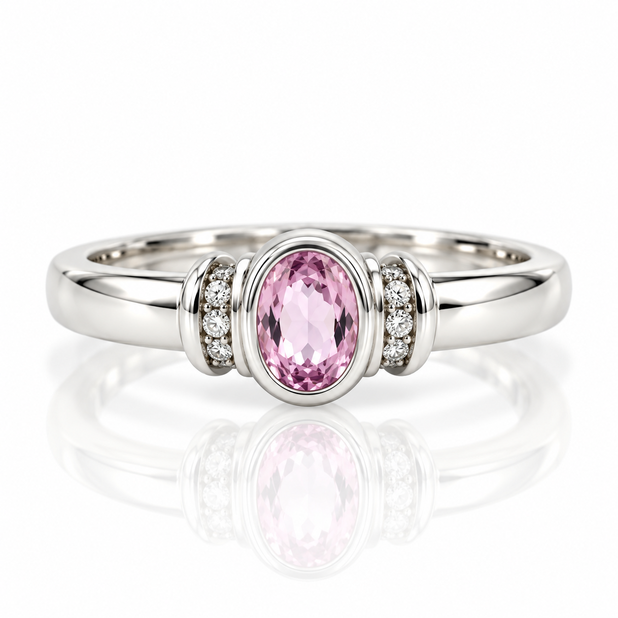 9kt Pink Sapphire and Diamond Dress Ring