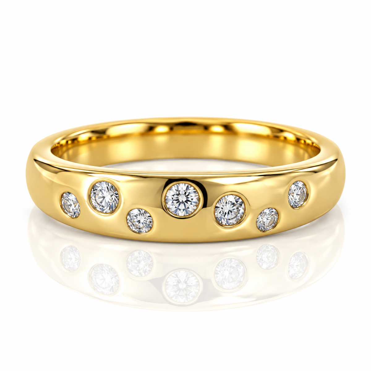 9kt Diamond Rubover Dot Ring