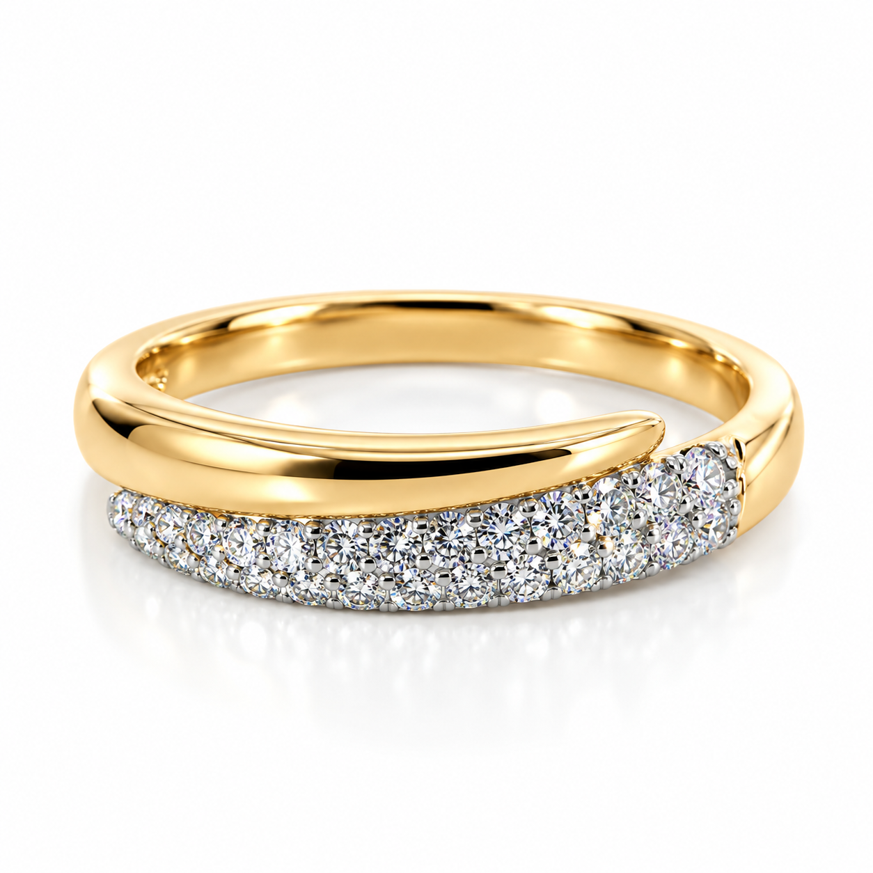 9kt Diamond Crossover Ring