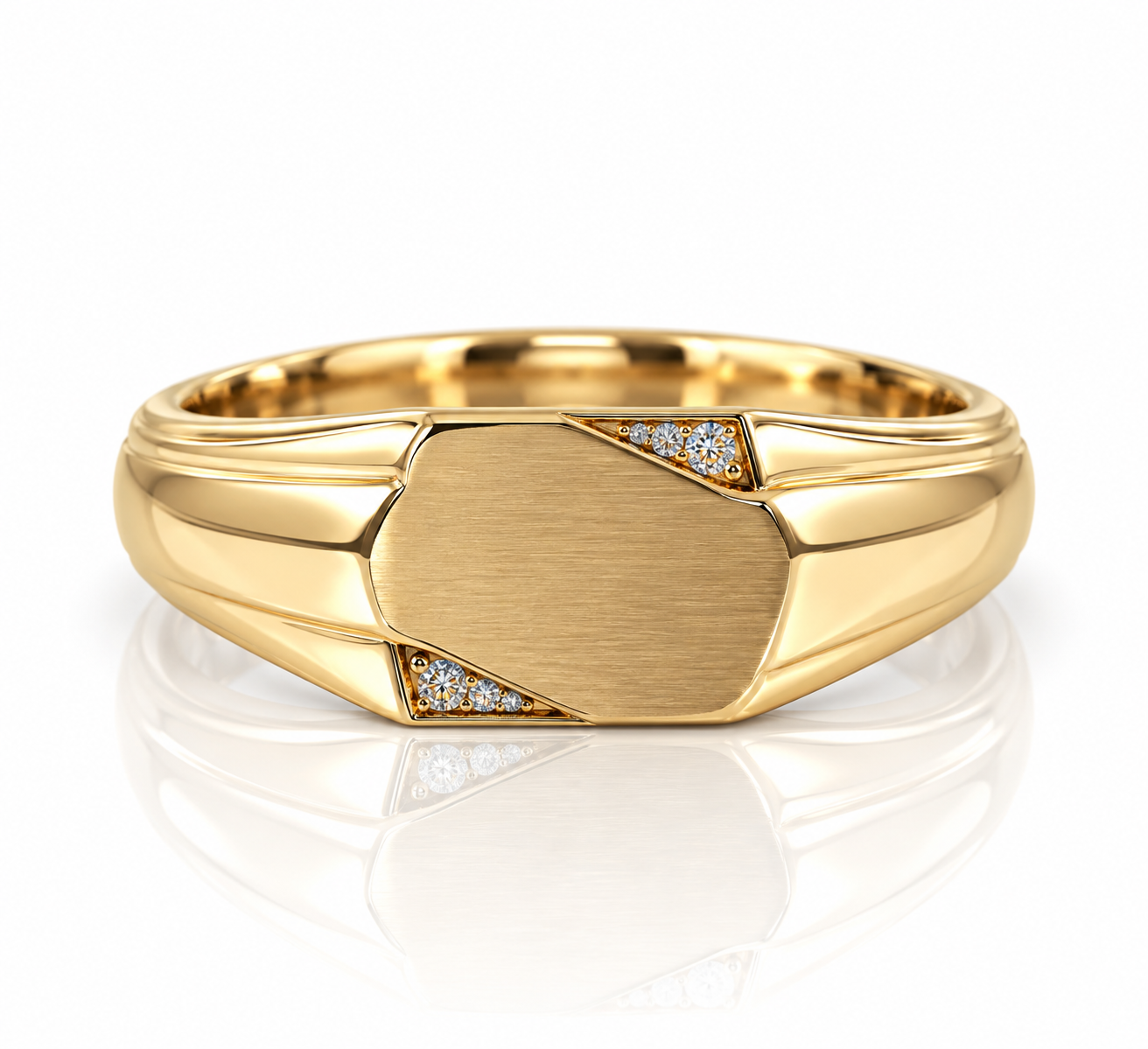9kt Diamond Signet Ring