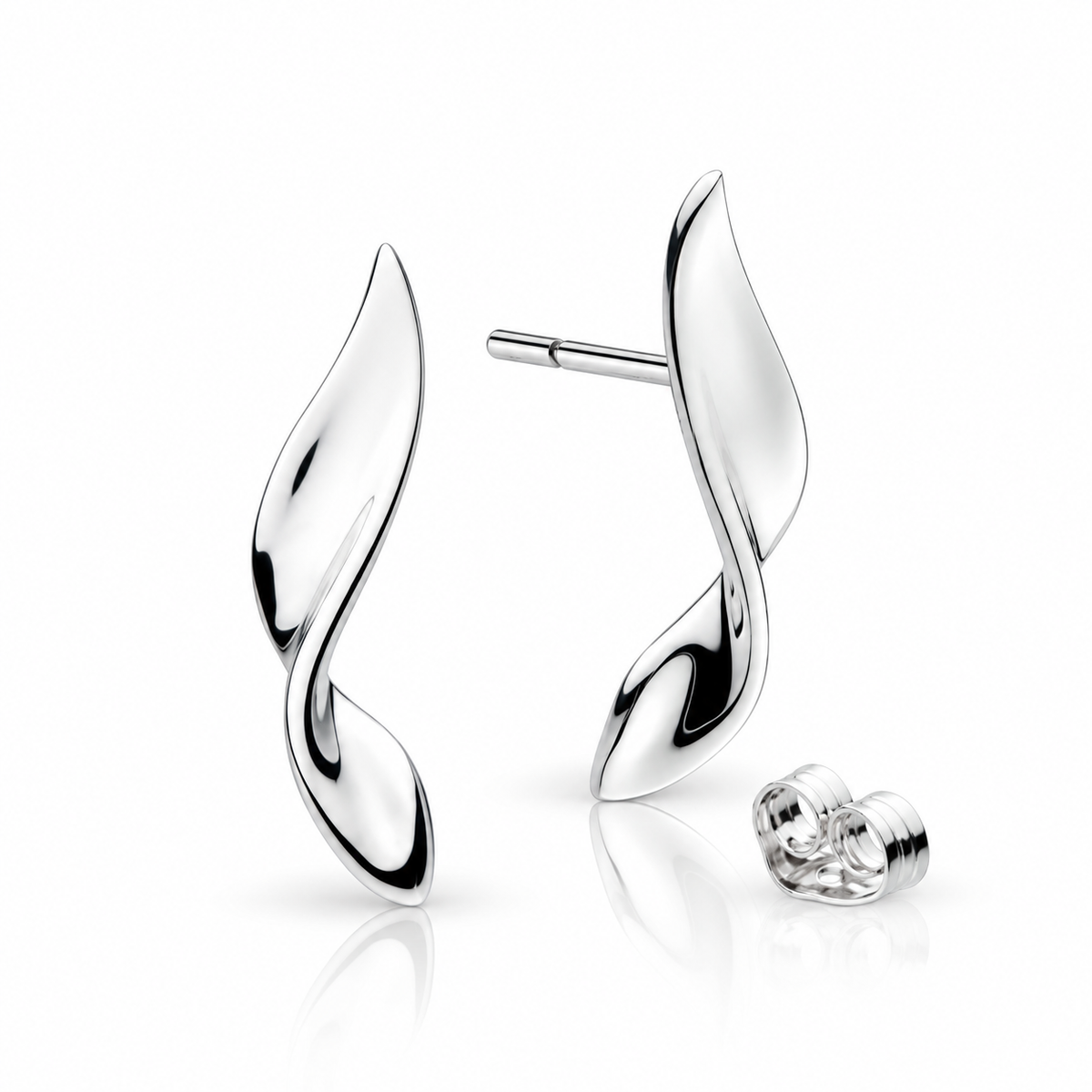 Serenity Curve Long Stud Earrings