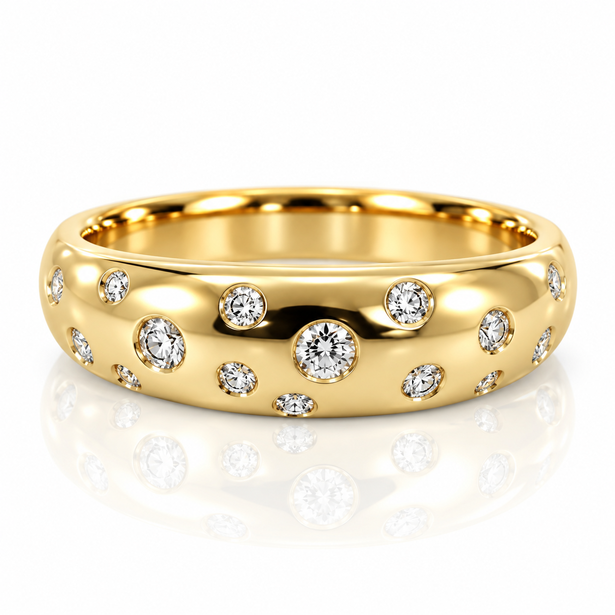 9kt Dot Set Diamond Ring
