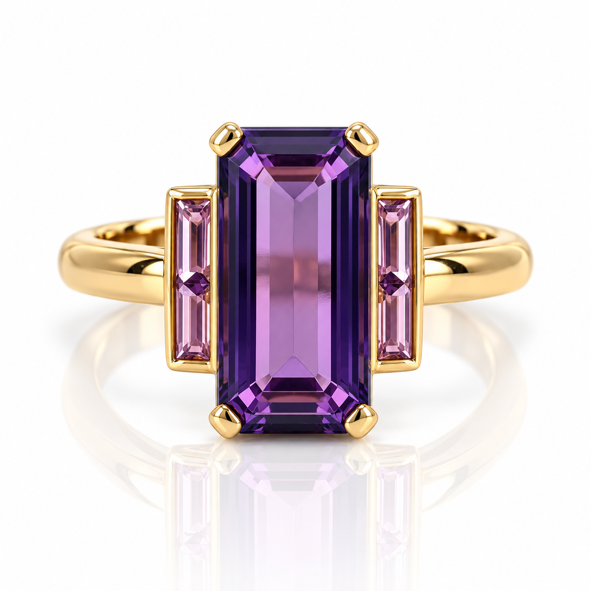 9kt Amethyst and Pink Sapphire Dress Ring
