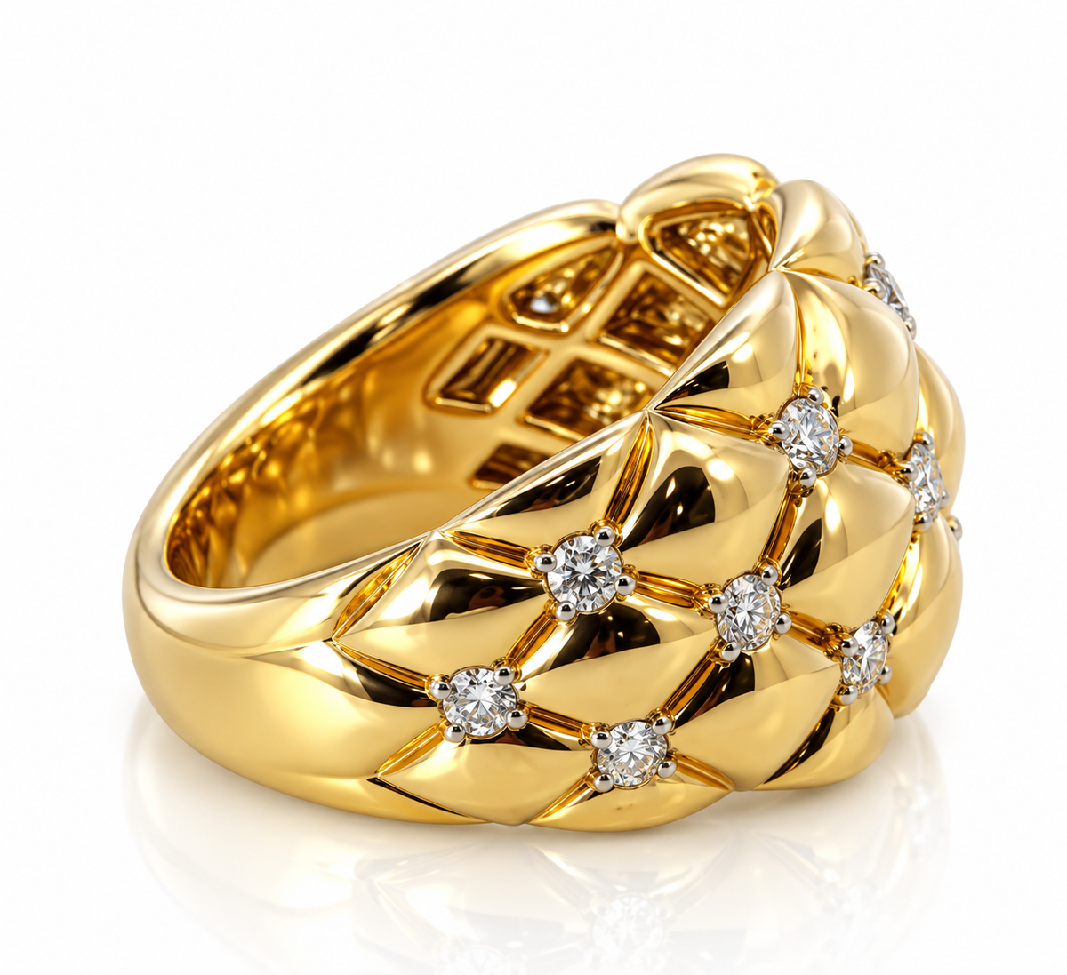 18kt Heavy Diamond Dress Ring