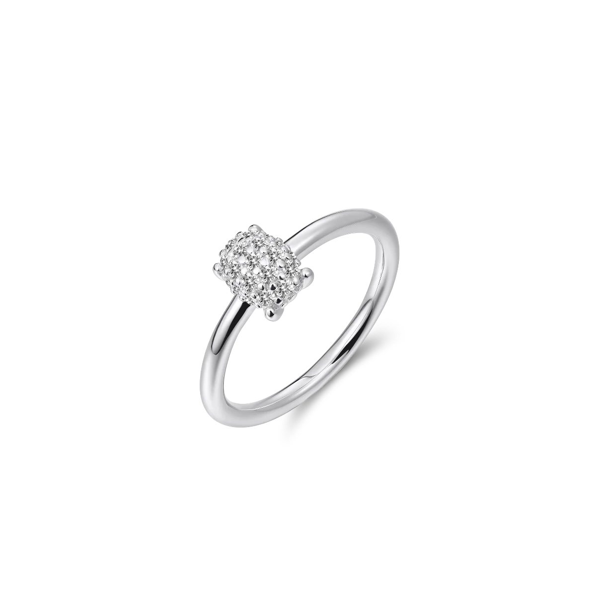 Oval Pave Dashing Details Ring