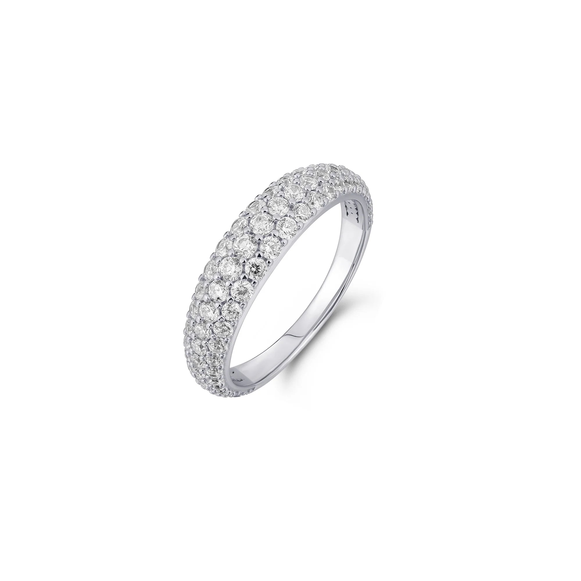 Pave Dome Ring Silver