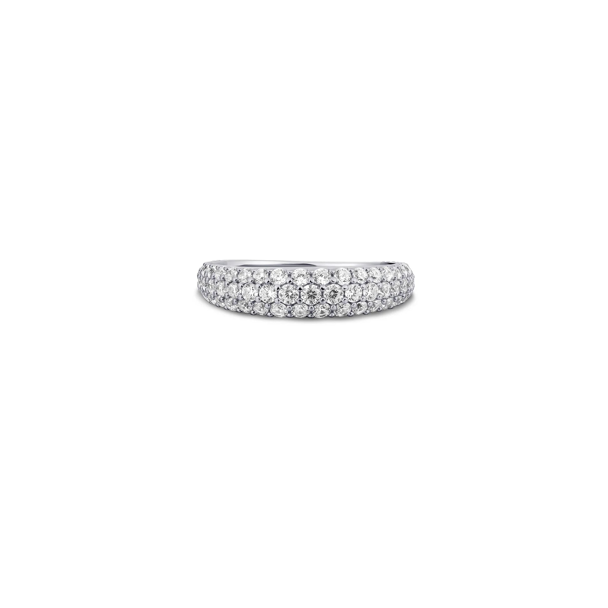 Pave Dome Ring Silver